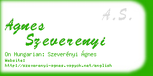 agnes szeverenyi business card